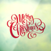 赤エレガント字タイポグラフィメリークリスマス ウィンドウサイン (シート3)