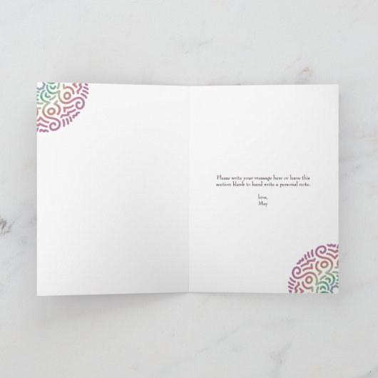 赤エレガント宝曼荼羅結婚周年記 カード (内部)