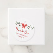 赤エレガント弓のクリパーソナライズされたスマスありがとう フェイバータグ (インサイチュ)