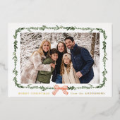 赤エレガント弓グリーンリーガーランド2写真 箔シーズンカード (正面)