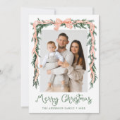 赤エレガント弓ストライプの緑4枚 シーズンカード (正面)