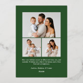 赤エレガント弓ストライプの緑4枚 箔シーズンカード (裏面)