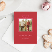 赤エレガント弓「ハッピーホリデー」クリスマスフォト