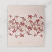 赤エレガント折り紙紙クレーン折り座席表 プレイスカード (外部開封)