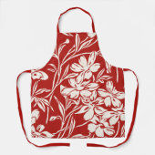 赤エレガント抽象芸術フローライラストレーションパターン エプロン (正面)