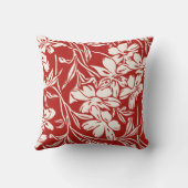赤エレガント抽象芸術フローライラストレーションパターン クッション (裏面)