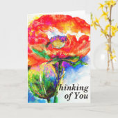 赤エレガント抽象芸術フローラ水絵画色 カード (黄色い花)