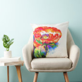 赤エレガント抽象芸術フローラ水絵画色 クッション (椅子)