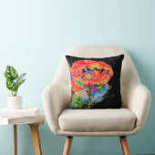 赤エレガント抽象芸術フローラ水絵画色 クッション (椅子)