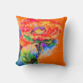 赤エレガント抽象芸術フローラ水絵画色 クッション