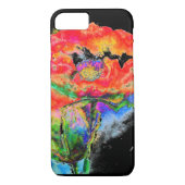 赤エレガント抽象芸術フローラ水絵画色 Case-Mate iPhoneケース (裏面)