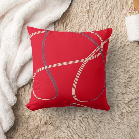 赤エレガント抽象芸術モダン装飾用クッション クッション (ブランケット)