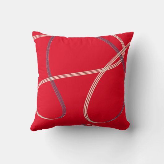 赤エレガント抽象芸術モダン装飾用クッション クッション (裏面)