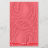 赤エレガント抽象芸術上のストロークパーソナライズされた 便箋 (正面)