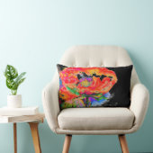 赤エレガント抽象芸術水絵を描色 ランバークッション (椅子)