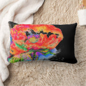 赤エレガント抽象芸術水絵を描色 ランバークッション (ブランケット)