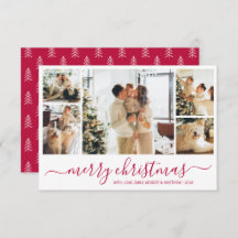 赤エレガント文字コラージクリスマスホリデーカード