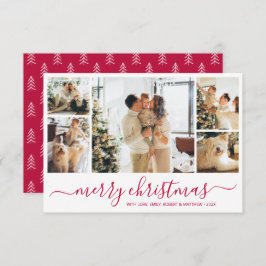 赤エレガント文字コラージクリスマスホリデーカード 招待状