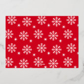 赤エレガント文字メリークリスマスフォトコラージュ 箔シーズンカード (裏面)