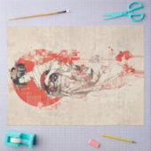 赤エレガント日の芸者 – ヴィンテージア日本のート 薄葉紙 (クラフト)