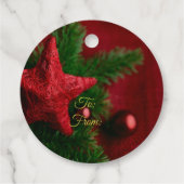 赤エレガント星オ素朴ンパインブランチギフトラベル フェイバータグ (裏面)