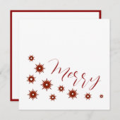 赤エレガント星モダン聖降誕祭 シーズンカード (正面/裏面)