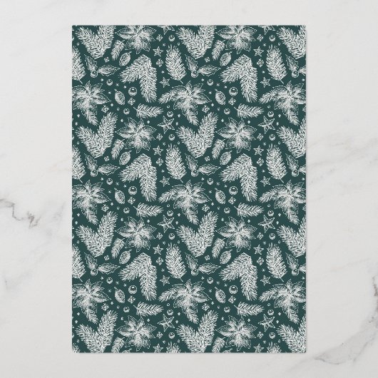 赤エレガント書写真妊娠 箔シーズンカード (裏面)