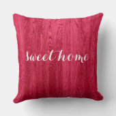 赤エレガント木目の背景 クッション (裏面)