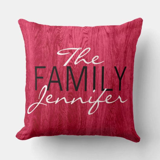 赤エレガント木目の背景 クッション (正面)