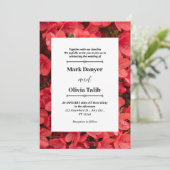 赤エレガント板結婚式招待状テンプレート 招待状 (スタンド正面)