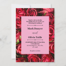 赤エレガント板結婚式招待状テンプレート 招待状