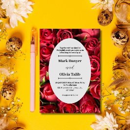 赤エレガント板結婚式招待状テンプレート 招待状