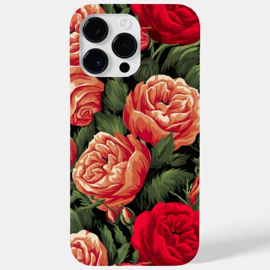 赤エレガント桃バラ Case-Mate iPhoneケース (裏面)