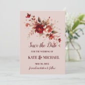 赤エレガント桃赤面フローラ結婚ズ セーブザデート (スタンド正面)