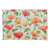 赤エレガント桃黄色の花 | 枕カバー (正面左)