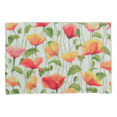 赤エレガント桃黄色の花 | 枕カバー (正面右)