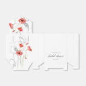 赤エレガント水彩花ブライダルシャワー フェイバーボックス (折り畳みなし)