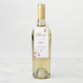 赤エレガント水彩花ブライダルシャワー ボトルネックタグ (ボトル)