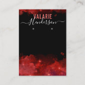 赤エレガント水色イヤリングディスプレイ 名刺 (正面)