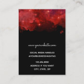 赤エレガント水色イヤリングディスプレイ 名刺 (裏面)