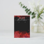 赤エレガント水色イヤリングディスプレイ 名刺 (スタンド正面)