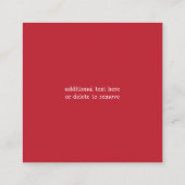 赤エレガント水色バラ結婚ズ エンクロージャーカード (裏面)