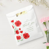 赤エレガント水色ポピーフローラありがとう フェイバーバッグ (封をした状態)