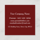 赤エレガント水色花花屋 スクエア名刺 (裏面)