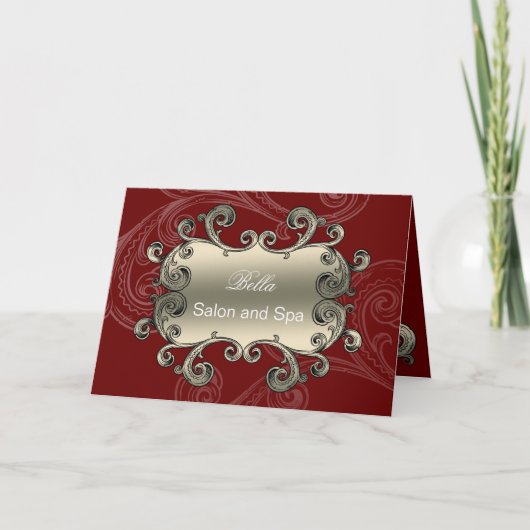 赤エレガント流のビジネスサンキューカード サンキューカード (正面)