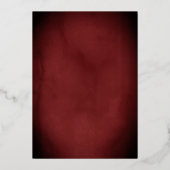 赤エレガント王室のローズ金ゴールドスワールキンセアニェラ 箔招待状 (裏面)