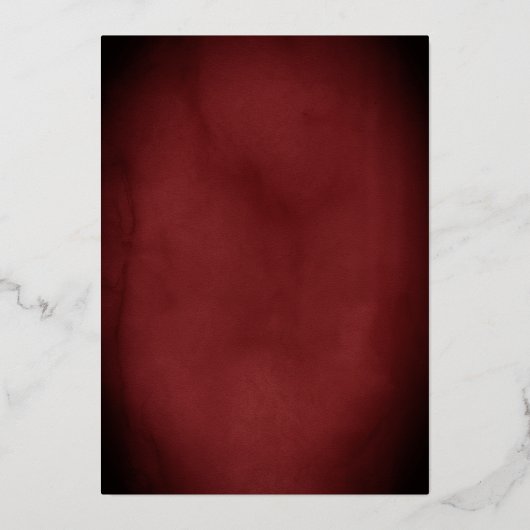 赤エレガント王室のローズ金ゴールドスワールキンセアニェラ 箔招待状 (裏面)