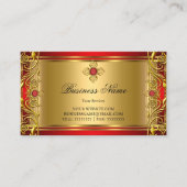 赤エレガント王室の華美宝石ゴールデン金ゴールド 名刺 (正面)
