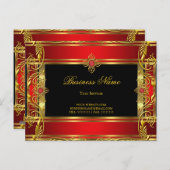 赤エレガント王室の華美宝石ブラック金ゴールド ポストカード (正面/裏面)