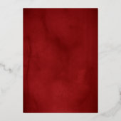 赤エレガント王室の金ゴールド結婚バラ 箔招待状 (裏面)